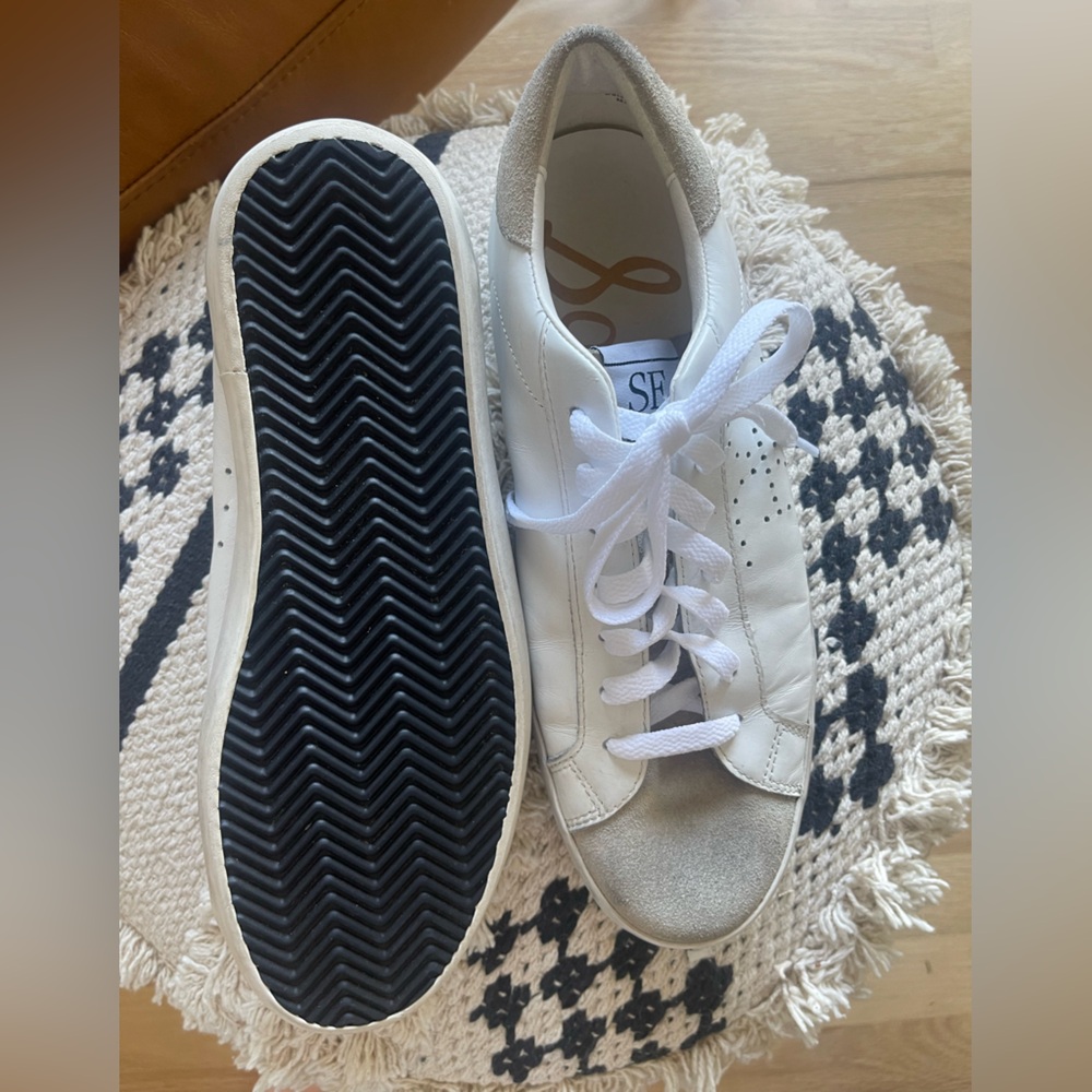 Sam Edelman Aubre Sneakers White LeatherTan Suede Flats, with box - Picture 6 of 8